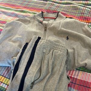 Polo by Ralph Lauren Gray Tracksuit with Navy Accents